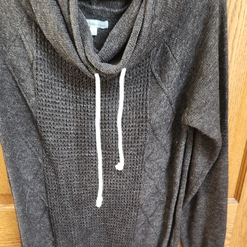 Charlotte Russe Dark Gray Cowl Neck Sweater - Picture 3 of 5